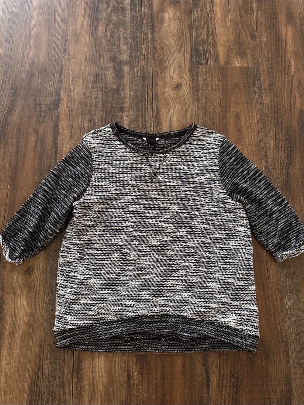 Forever 21 Black & White Striped Knit Pullover